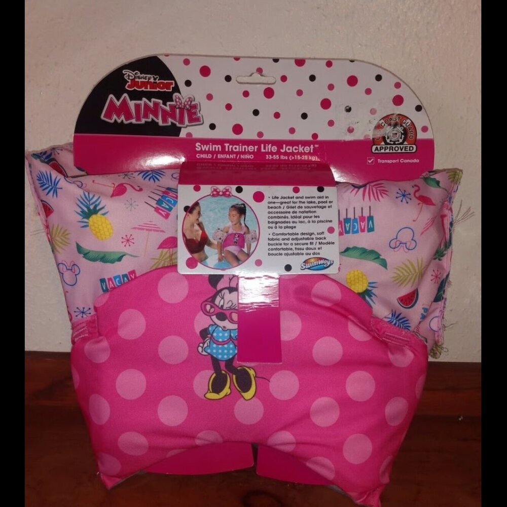 Minnie Mouse Swim Trainer Life Jacket SwimWays Child 33-55lbs